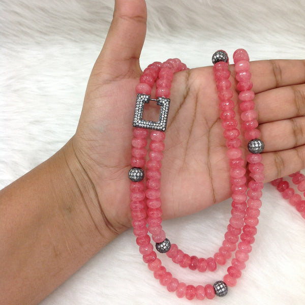 Ruby Pink Two-stranded Necklace