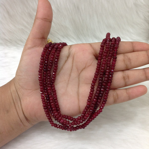 Marvellous Maroon Gemstones With Enamel Beads Necklace