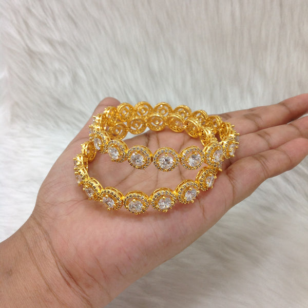 Circular Bond of Golden Crystal Bangles