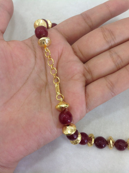 Cultured Combination of Golden and Maroon Necklace
