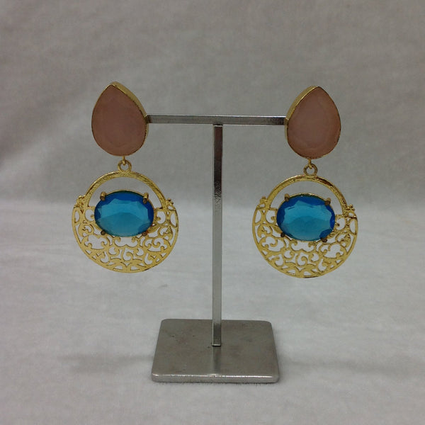 Pretty Rose Quartz Chandbali Earrings