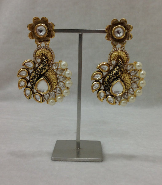 Breathtaking Kundan and CZ Long Earrings