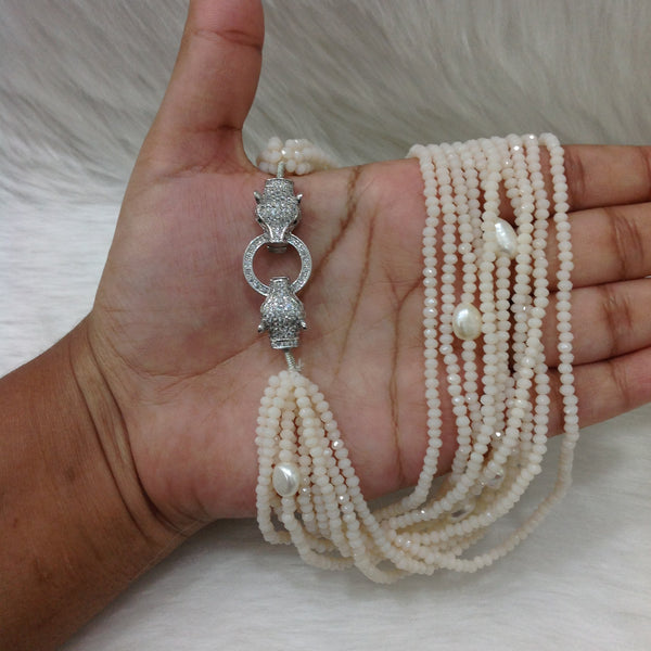 Multi-stranded White & Freshwater Pearl Necklace