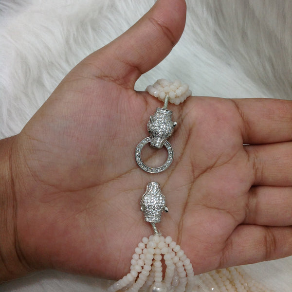 Multi-stranded White & Freshwater Pearl Necklace