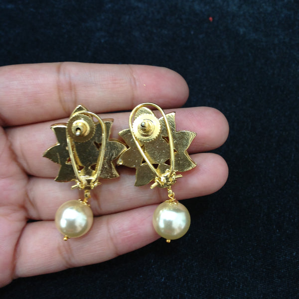 Florence In Gold Kundan Pearls Drop Earrings