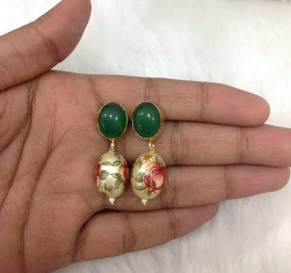 Carnelian Hand-painted Carved Necklace Set