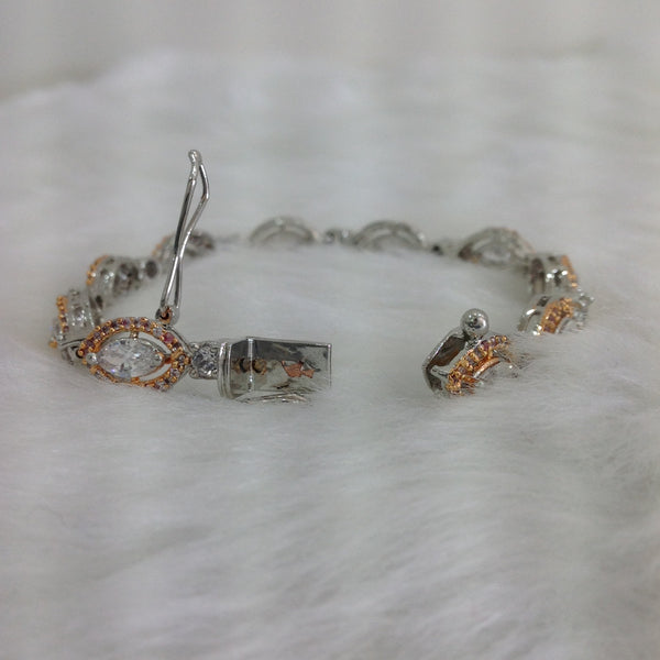 Glorious Rose Gold Marquise Crystal Bracelet