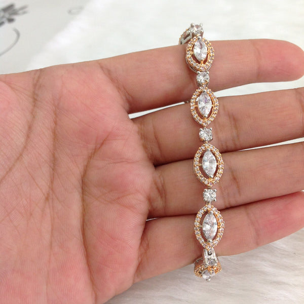 Glorious Rose Gold Marquise Crystal Bracelet