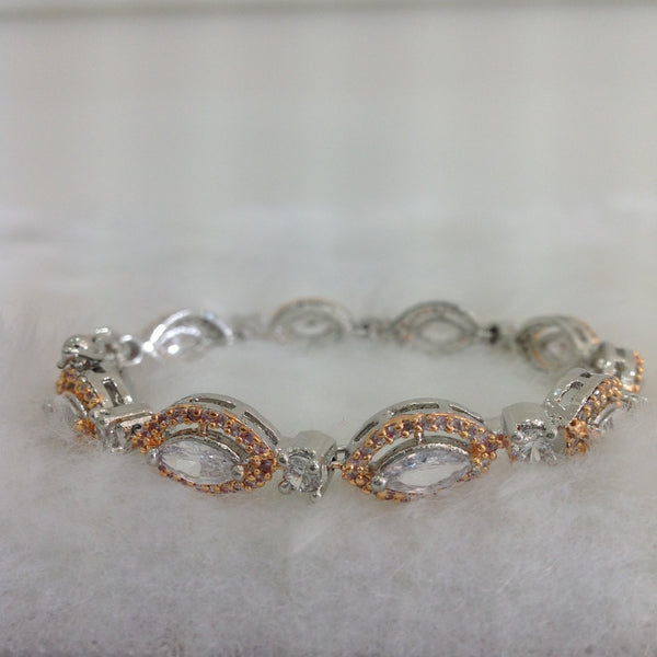 Glorious Rose Gold Marquise Crystal Bracelet