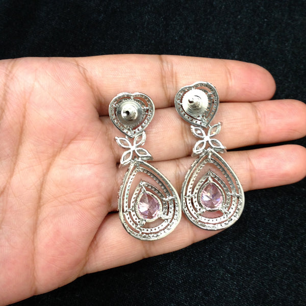Queenly Divine Magenta Pink Crystal Earrings