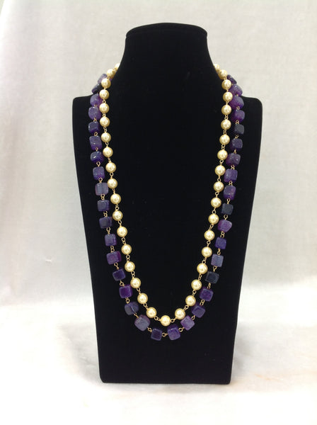 Violet and Pearls Necklace