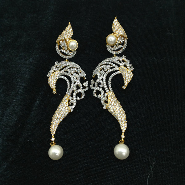 Serpent Charm Two-Toned Long Earrings