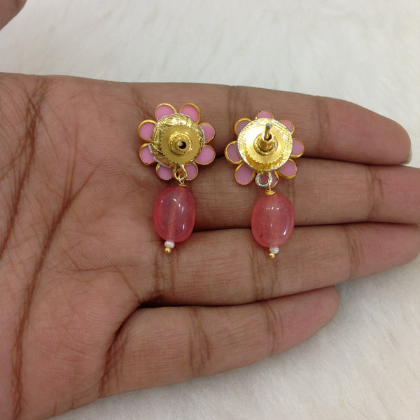 Two Stranded Lime Green with Handcarved Pendant and Pink Lemonade Necklace Set