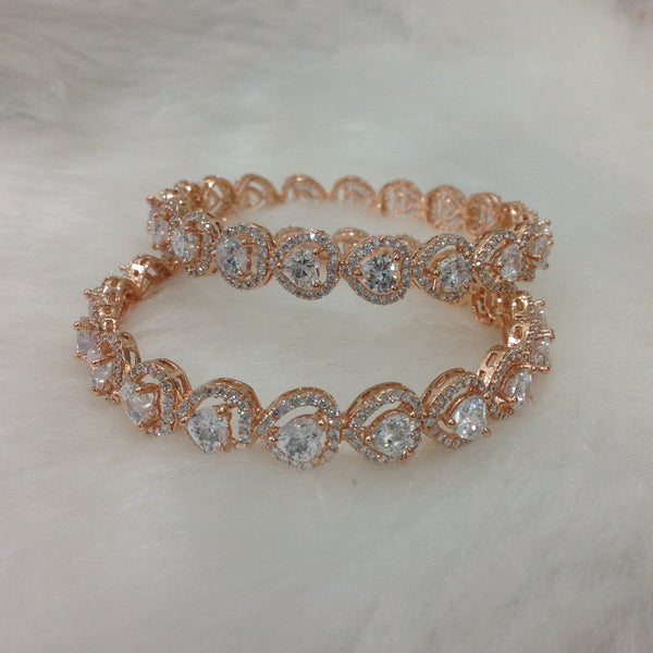 Royal Heart of Rose Gold & Crystal Bangles