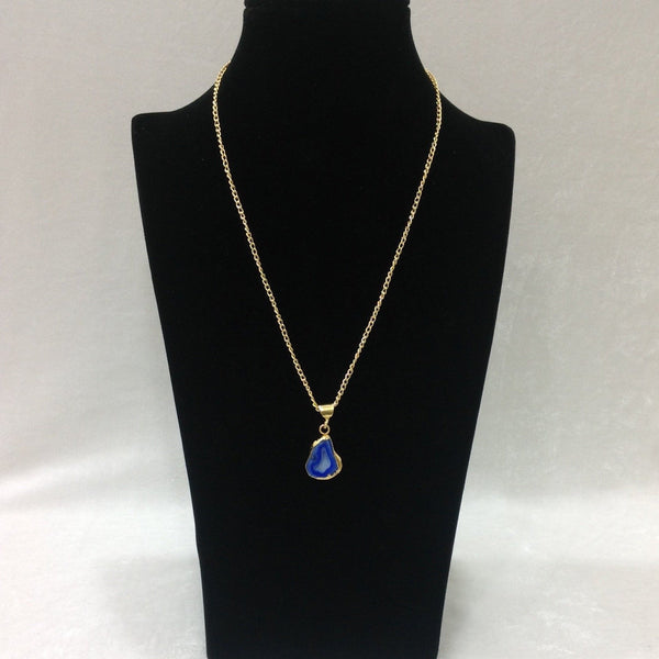 Bubbly Blue Druzy Pendant Necklace