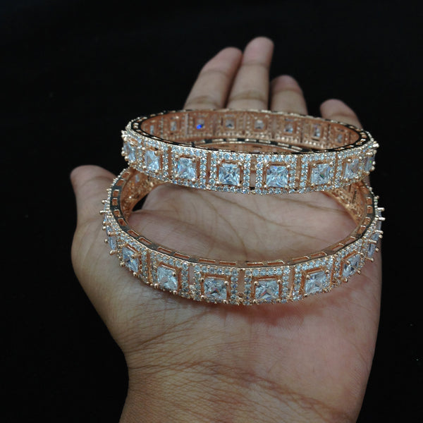 Delicious Squares of Rose Gold & Crystal Bangles