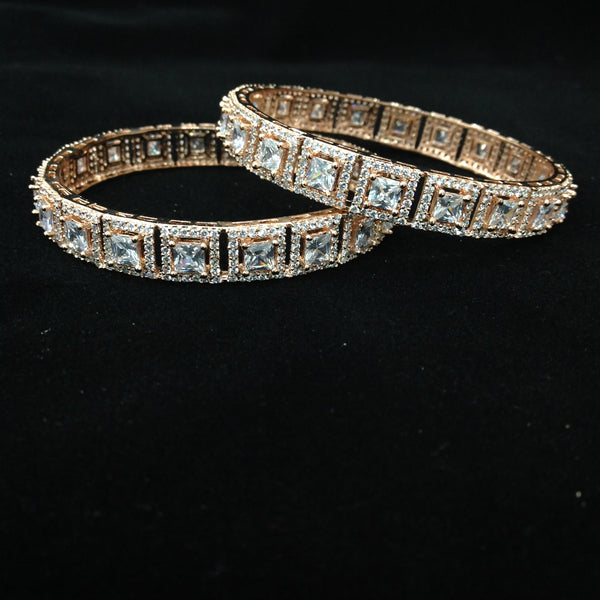 Delicious Squares of Rose Gold & Crystal Bangles
