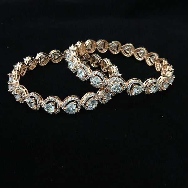 Royal Heart of Rose Gold & Crystal Bangles