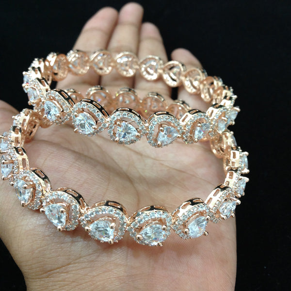 Royal Heart of Rose Gold & Crystal Bangles