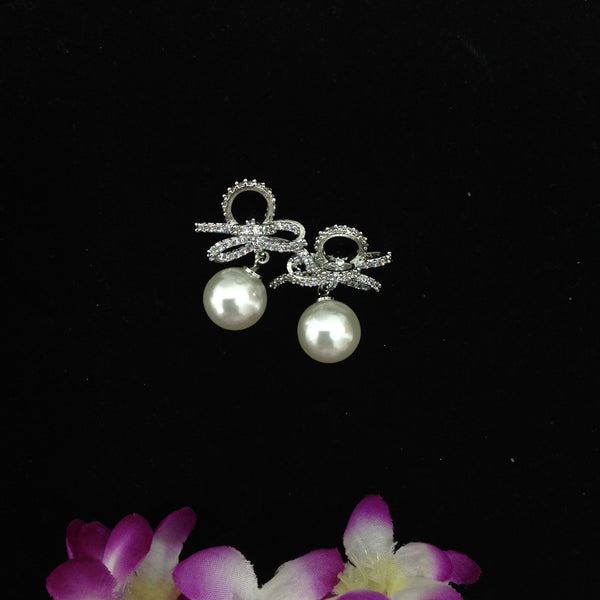 Angelic Cubic Zircon and Pearl Earrings