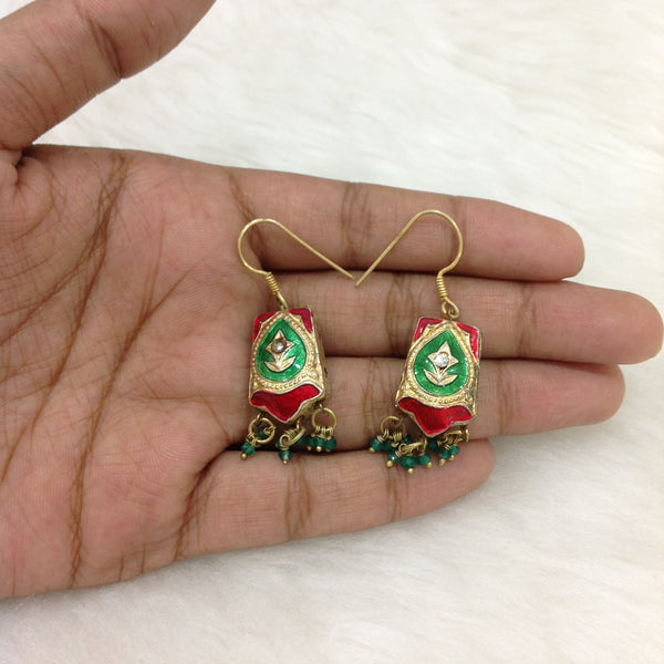 Shamrock Green with Minakari Choker Necklace Set