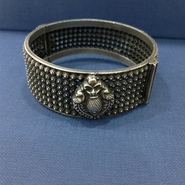 Desirable Vase of Peacock in Silver Kada Bracelet