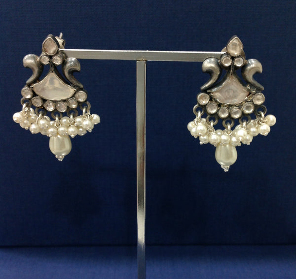 Arc of Beauty Pearl and Silver Drop Earrings