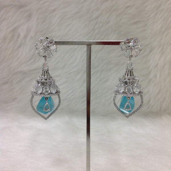 Heart-Warming Light Blue Dangling Earrings