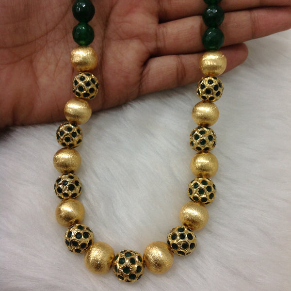 Beauteous Green and Golden Beads Necklace
