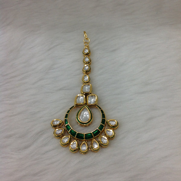 Gold and Green MaangTikka