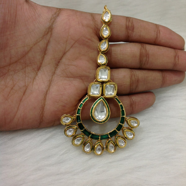 Gold and Green MaangTikka