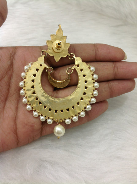 Splendid Kundan Long Chandbali Earrings