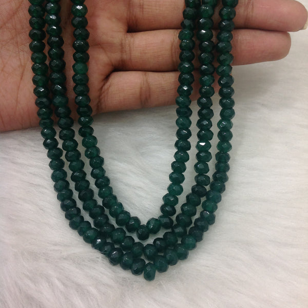 Majestic Emerald Green 3 Stranded Necklace