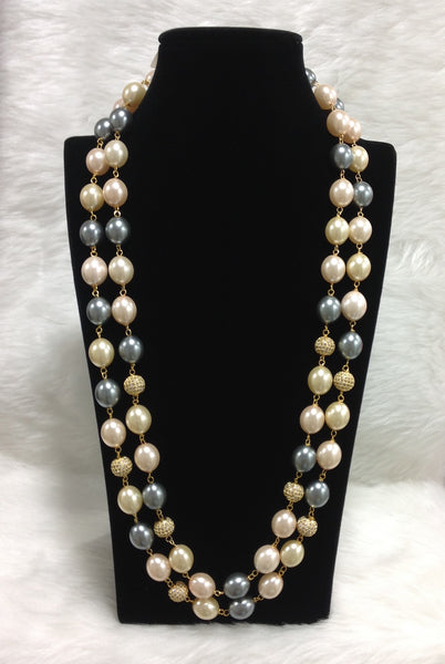Candle Light Orange Shell Pearls Necklace