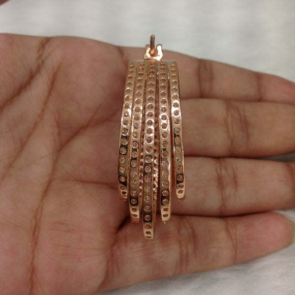 Trendsetting Rose Gold Crystal Earrings