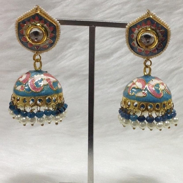 Tiffany Blue Enamel Jhumka Earrings