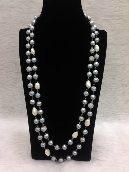 Silvery Freshwater Pearls Necklace