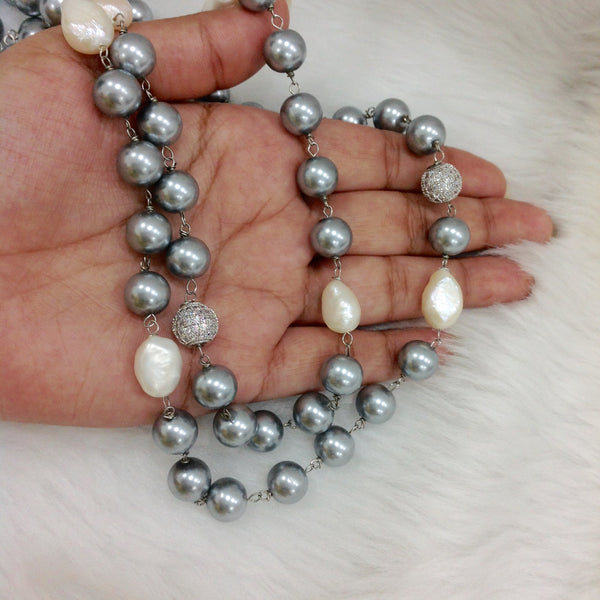 Silvery Freshwater Pearls Necklace