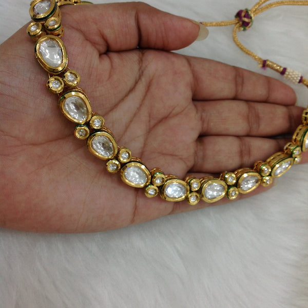 Spherical Oval Beautiful Kundan Choker Necklace Set