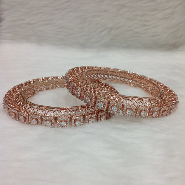 Adorable Rose Gold Crystal Bangles