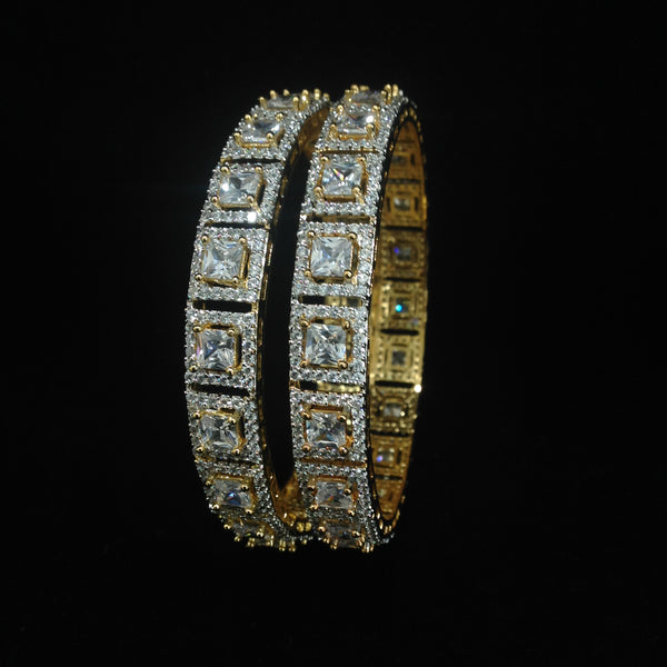 Crystalline Bond Of Golden Square And Crystal Bangles