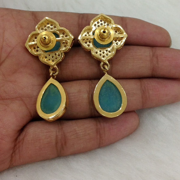 Arctic Blue Stone With Cubic Zirconia Earring