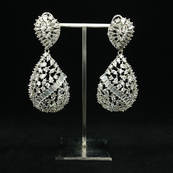 Tantalizing Tear Drop Crystal Long Earrings