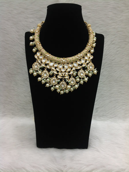 Marvellous Beautiful Meenakari With Kundan Choker Necklace Set
