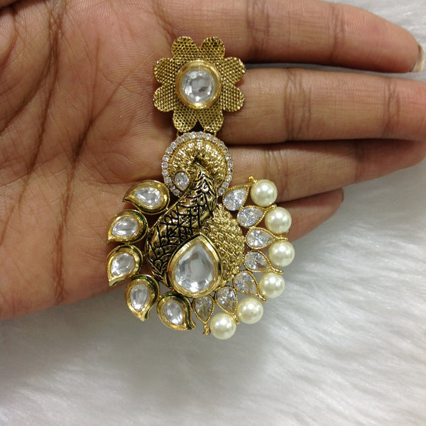 Breathtaking Kundan and CZ Long Earrings