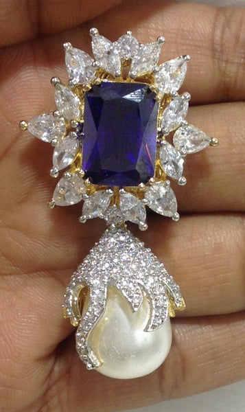 Crystalline White Purple Plum Earrings