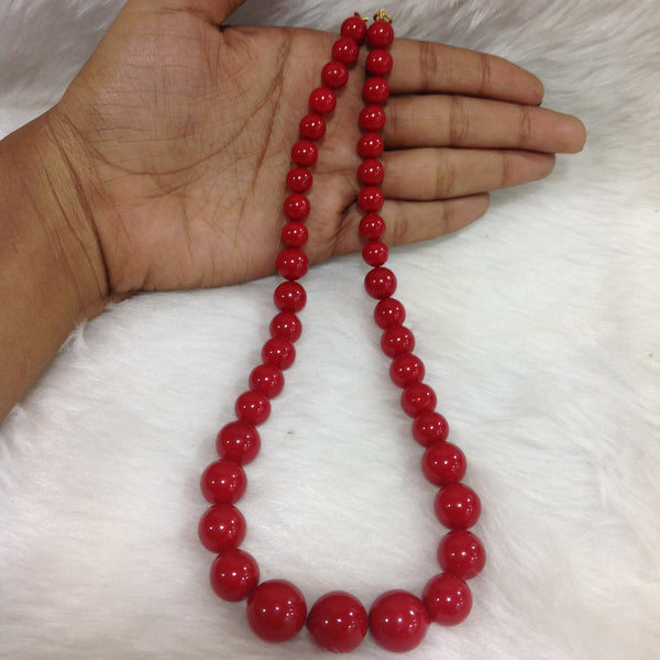 Red Shell Pearls Necklace