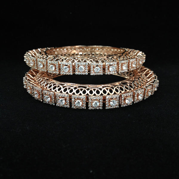 Adorable Rose Gold Crystal Bangles