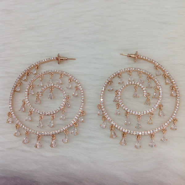 Superb Spherical Rose Gold Crystal Earrings