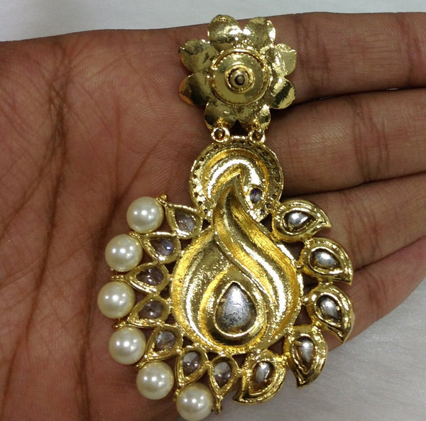 Breathtaking Kundan and CZ Long Earrings